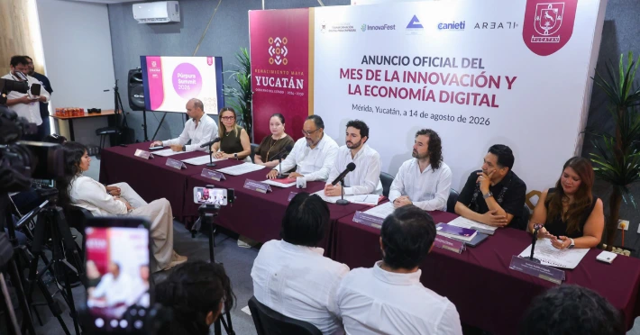 Presentación oficial del Mes de la Innovación y la Economía Digital en Yucatán con directivos de SETY y CANIETI Sureste.